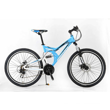 Good quality blue mountain bike with suspension/single speed racing bicycle/29 er aluminium mountain